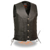 Men's Premium Side Lace Vest w/ Buffalo Snaps - HighwayLeather