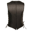 Ladies Snap Front Vest w/ Thin Braid - HighwayLeather