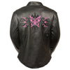Women's Dynamicleather jacket with butterfly and star detailing, featuring a stylish design and tailored fit.