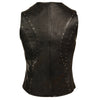 Women's Zipper Front Vest w/ Studding Detail - HighwayLeather