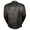 Men's reflective band and piping scooter jacket by HighwayLeather, showing the stylish black jacket with reflective details and piping.