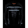 Men's reflective band and piping scooter jacket by HighwayLeather, featuring stylish design and high visibility details.