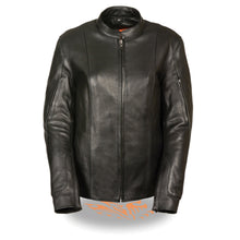 Women's Racer Style Jacket w/ Side Buckles - HighwayLeather