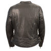 Ladies black racer jacket by HighwayLeather featuring lightweight material and crinkled arm detailing.