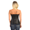 Ladies lambskin side laced corset by HighwayLeather featuring black soft leather and side lace-up design for a stylish fit.