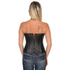 Ladies Lambskin Zipper Front Corset w/ Zipper Accents - HighwayLeather