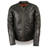 Milwaukee Leather men's full side lace vented scooter jacket with breathable panels and classic design.