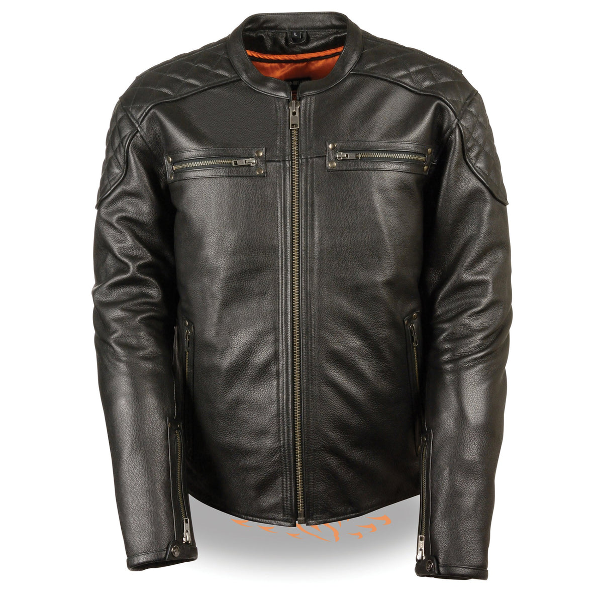 Milwaukee Leather men's full side lace vented scooter jacket with breathable panels and classic design.