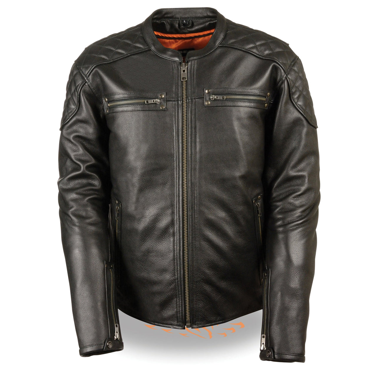 Men's Full Side Lace Vented Scooter Jacket - HighwayLeather