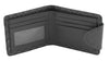 Men's black leather biker wallet with whip stitch details and steel chain, designed by HighwayLeather for durable style.