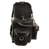 HighwayLeather two-piece touring pack sissy bar bag on a motorcycle, 18x12x9 inches, biker bag for long-distance travel.