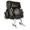 HighwayLeather two-piece studded touring pack sissy bar bag on motorcycle, 18x12x9 inches, biker bags with rugged design.