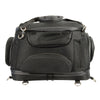 Heavy duty motorcycle pet carrier sissy bar bag by HighwayLeather, black BIKER BAGS for secure pet travel on bikes.