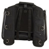 HighwayLeather textile back rack sissy bar bag with four outer pockets, 14x16x16 inches, designed for motorcycle touring.