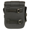 Milwaukee Leather small cruiser style biker bag with turn clasp and zipper, featuring a sissy bar attachment and compact design.