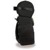 Large two-piece deluxe sissy bar bag by HighwayLeather, biker bag with 14.5x16x7 dimensions, mounted on a motorcycle.