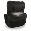 Large two-piece deluxe sissy bar bag for motorcycles by HighwayLeather, featuring 14.5x16x7-inch biker bag with sturdy design.