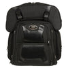 HighwayLeather textile combo two-piece sissy bar bag for bikes, 16x17x11x23 inches, durable biker bag with multiple compartments.