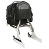 Sporty style PVC sissy bar rack bag by HighwayLeather, measuring 12x11x6 inches, designed for motorcycle bikers.