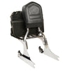 Dynamicleather biker bag made of PVC and textile, rear rack storage with dimensions 12x9x7 inches on a motorcycle.