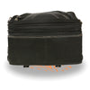 Dynamicleather combination PVC and textile rear rack bag for bikes, 12x9x7 inches, with adjustable straps and multiple compartments.