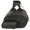 HighwayLeather cruiser style slant pouch throw-over saddle bag for bikers, with durable leather and spacious design.