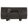 Large HighwayLeather PVC tool bag with buffalo nickel snaps, measuring 12x4.5x4.5 inches, designed for clip, thigh, or fan use.