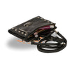Leather studded wallet shoulder bag by HighwayLeather, featuring a compact design with metal stud accents and adjustable strap.