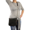 Ladies Chain Strap Riveted Shoulder Bag w/ Gun Pocket - HighwayLeather