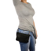 Ladies Zipper Closure Belt/Shoulder Bag - HighwayLeather