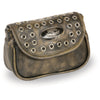 Ladies Chain Strap Leather Shoulder Bag w/ Eyelets - HighwayLeather