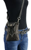 7X5X3 Ladies Black Leather Drop Set Belt Bag - HighwayLeather