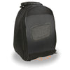 Large textile magnetic tank bag with carry handle from Dynamicleather, designed for motorcycle use, shown on a bike tank.