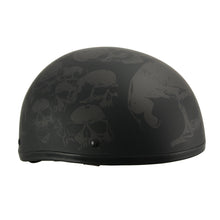 MPH Americas Smallest DOT Helmet w/ Skull Graphics Matte Black - HighwayLeather