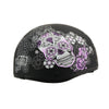 MPH DOT Ladies Helmet w/ Sugar Skull Design Matte Black - HighwayLeather