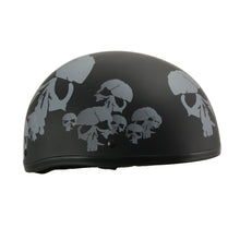 MPH America's Smallest DOT Helmet w/ Skeleton Head Graphics Matte Black - HighwayLeather
