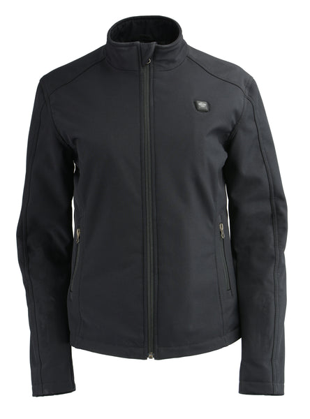 Women Zipper Front Heated Soft Shell Jacket w/ Front & Back Heating El ...