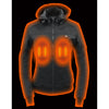 Women's soft shell heated racing style jacket with detachable hood by HighwayLeather, featuring a sleek design and thermal lining.