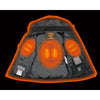 Women’s soft shell heated racing style jacket with detachable hood by HighwayLeather, featuring a sleek design and warm insulation.