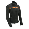 Women Micro Fleece Zipper Front Jacket w/ Orange Stripe - HighwayLeather