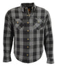 Men's Armored Checkered Flannel Biker Shirt w/ Aramid® by DuPont™ Fibers - HighwayLeather