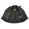 Mens Combo Leather & Textile Armored Racing Stripe Jacket - HighwayLeather