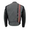 Mens Black & Grey Mesh Armored Racing Jacket w/ Racing Stripes - HighwayLeather