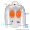 Mens Soft Shell Heated Racing Style Jacket w/ Detachable Hood - HighwayLeather