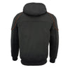 Mens Soft Shell Armored Racing Style Jacket w/ Detachable Hood - HighwayLeather