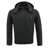 Mens Soft Shell Heated Zipper Front  Jacket w/ Detachable Hood - HighwayLeather