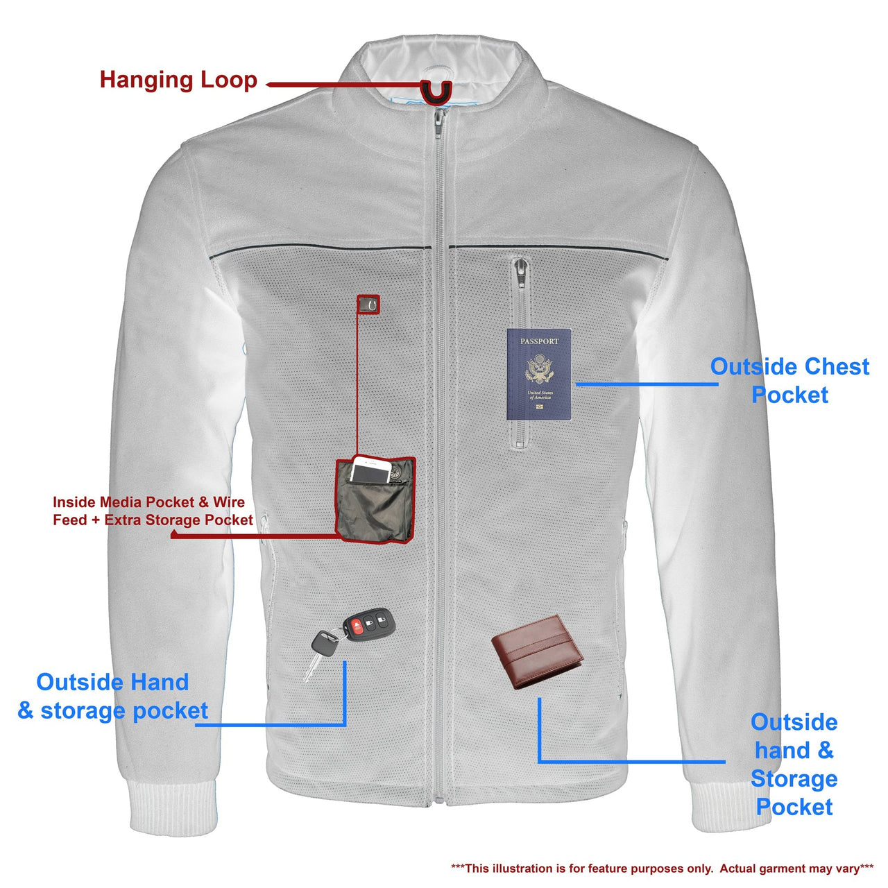 Mens Textile & Fleece Combo jacket w/ Reflective Detailing | HighwayLeather