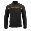 Mens Micro Fleece Zipper Front Jacket w/ Orange Stripe - HighwayLeather