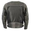 Milwaukee Leather men's leather and mesh racer jacket with removable rain liner, featuring stylish design and functional details.