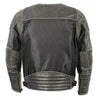 Men's Leather & Mesh Racer Jacket w/ Removable Rain Jacket Liner - HighwayLeather